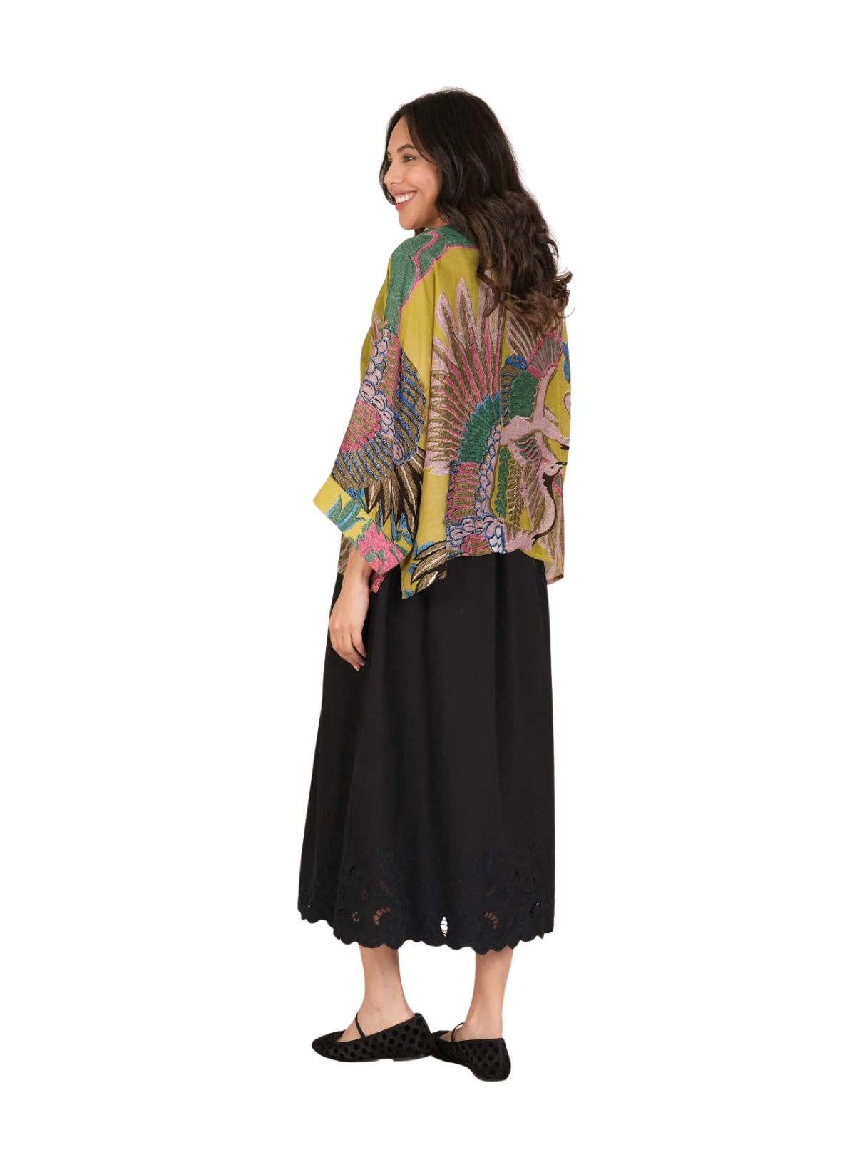 One Hundred Stars Crane Kimono Olive
