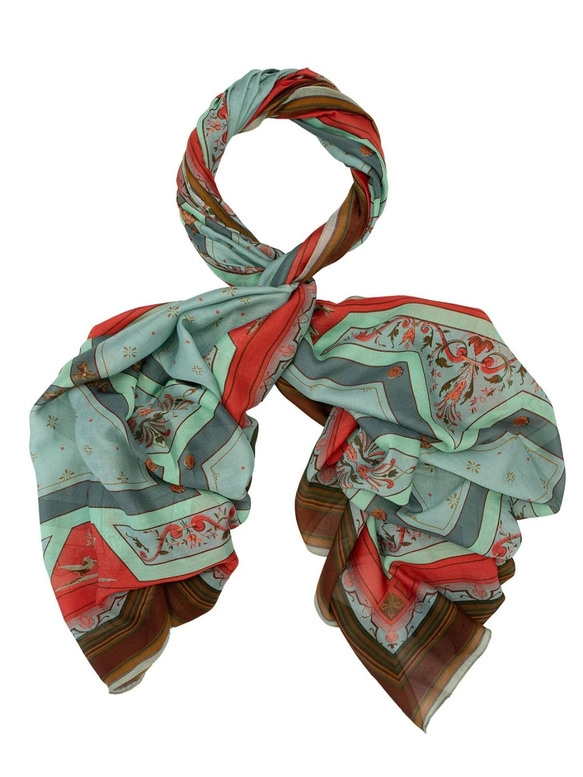 One Hundred Stars Fleur De Lys Scarf in Aqua