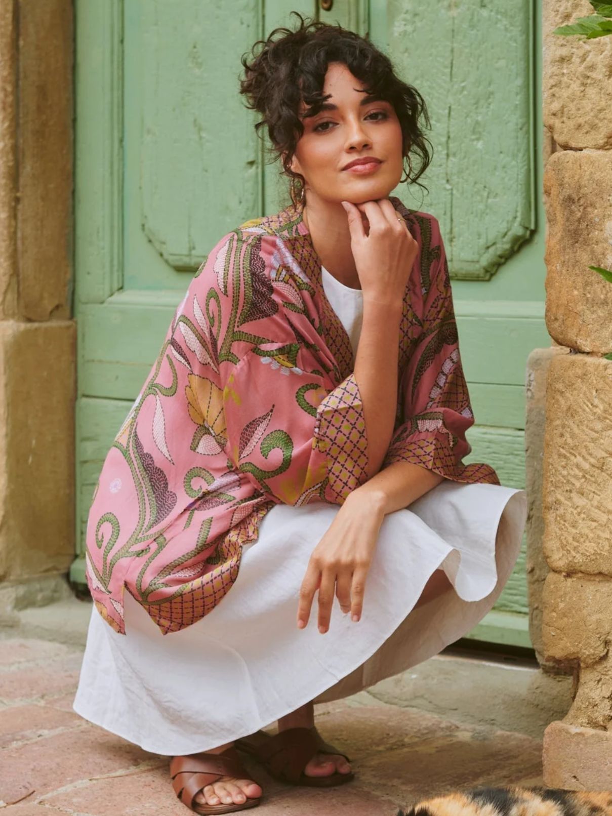 One Hundred Stars Giant Kantha Kimono in Dusk
