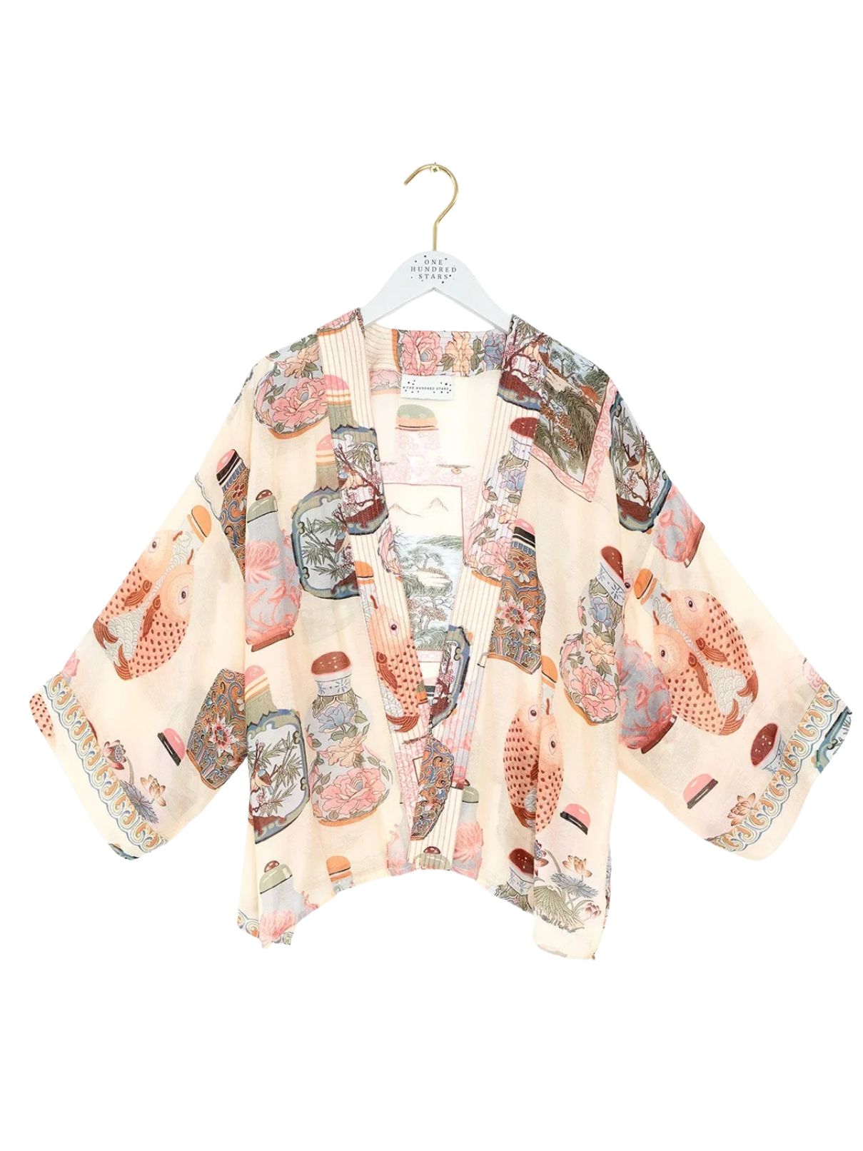 One Hundred Stars Perfume Bottles Kimono in Blush