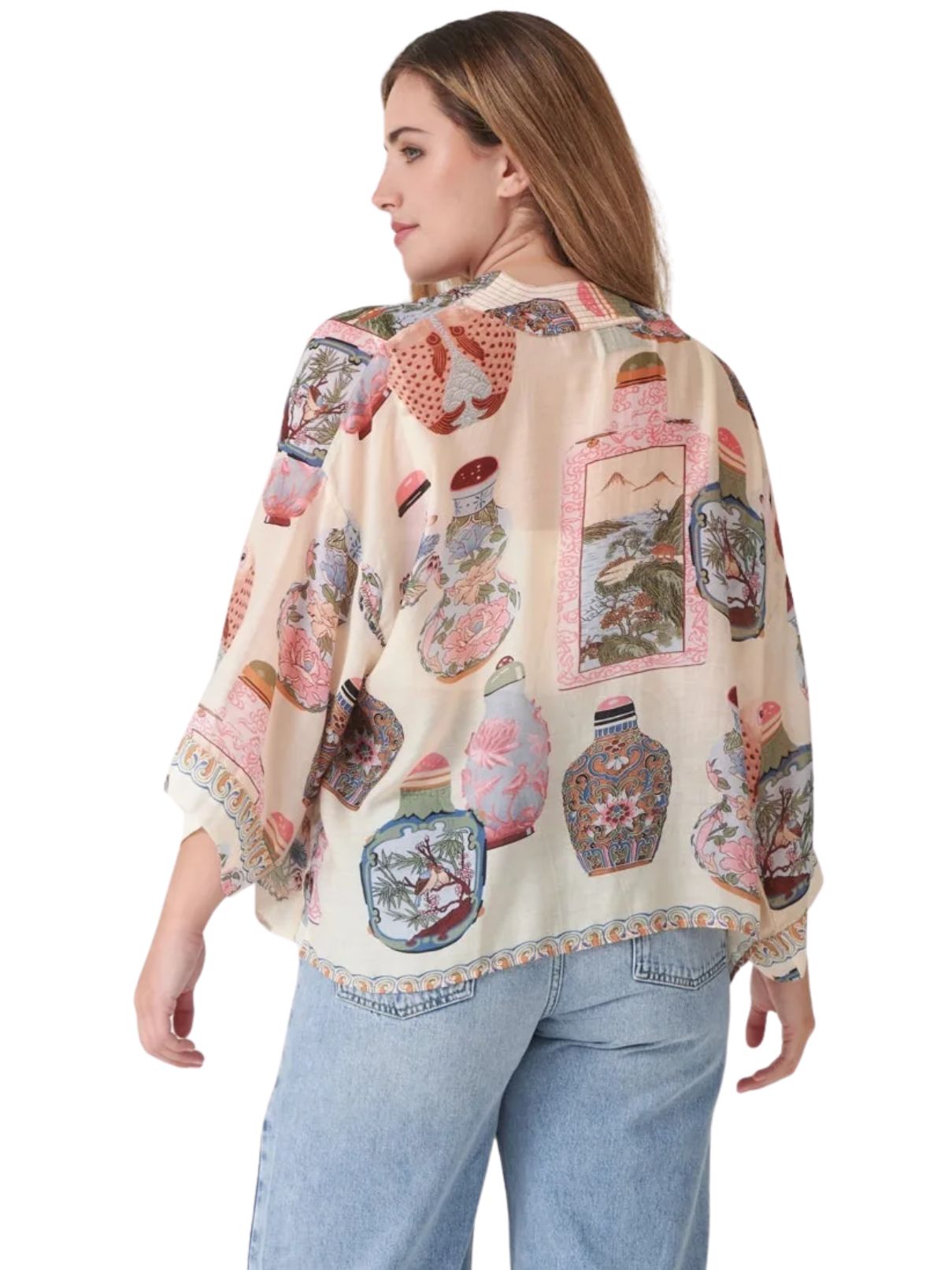 One Hundred Stars Perfume Bottles Kimono in Blush