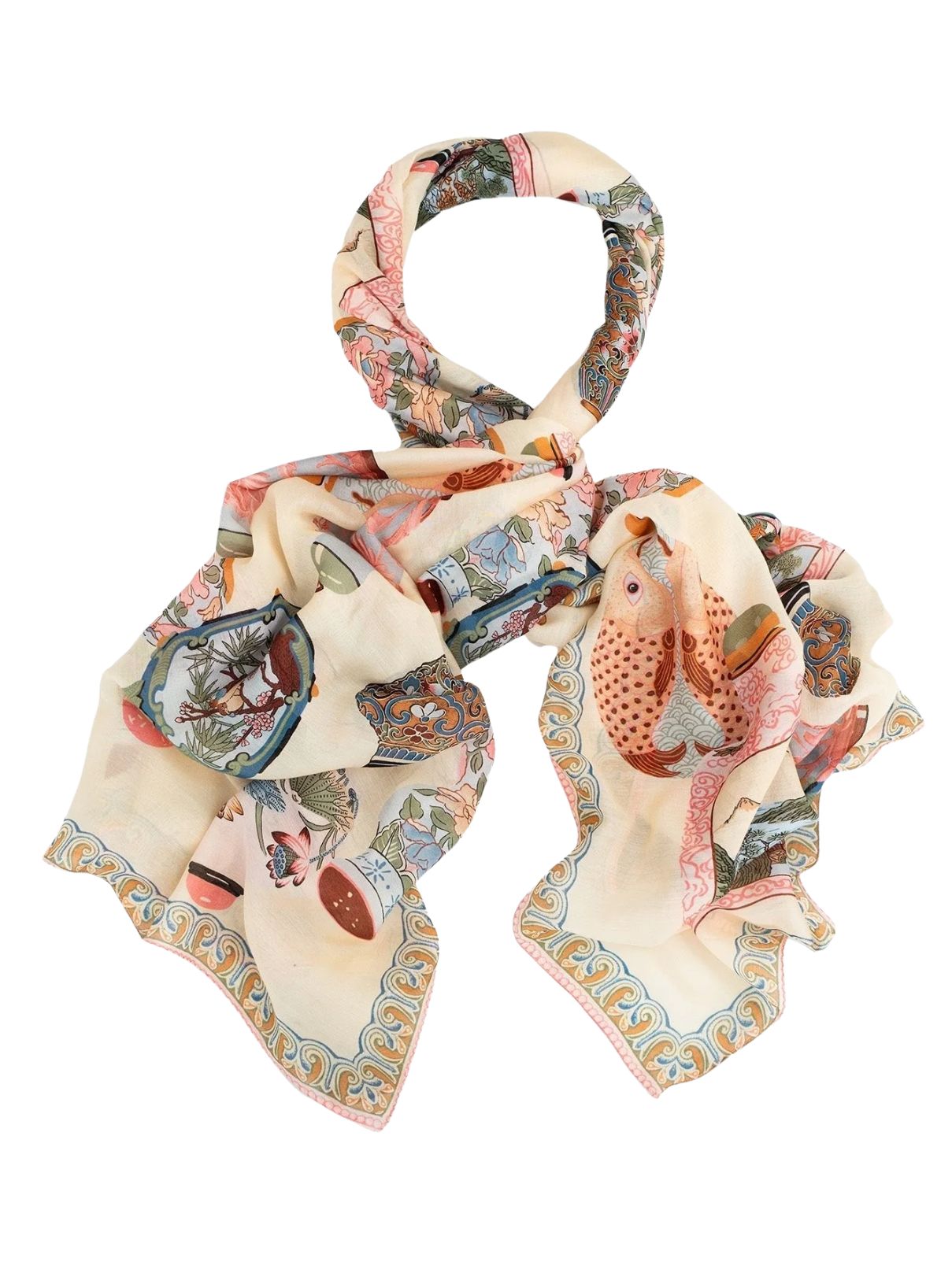 One Hundred Stars Perfume Bottles Scarf in Blush