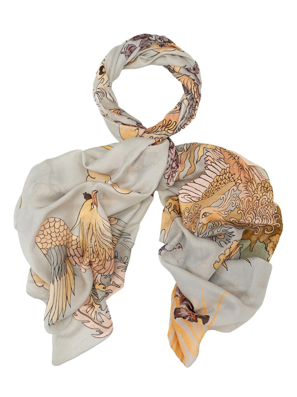 One Hundred Stars Phoenix Scarf in Grey
