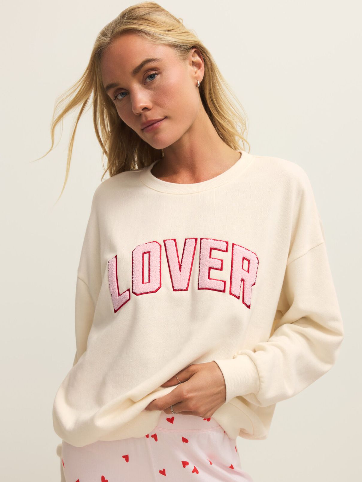 Oversized Lover Sweatshirt in Vanilla