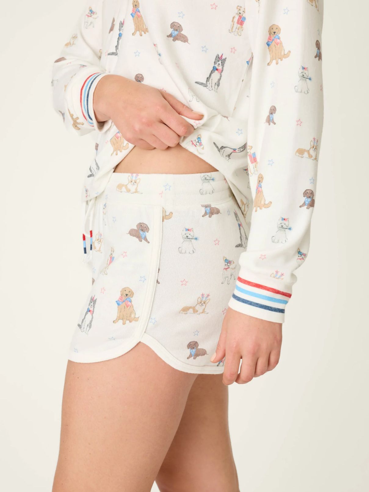 P J Salvage Red White & Woof Short in Ivory
