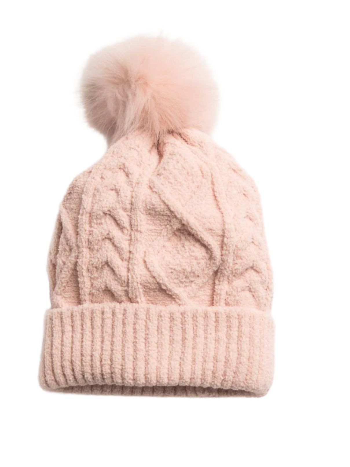 PJ Salvage Cable Knit Beanie in Pink Clay