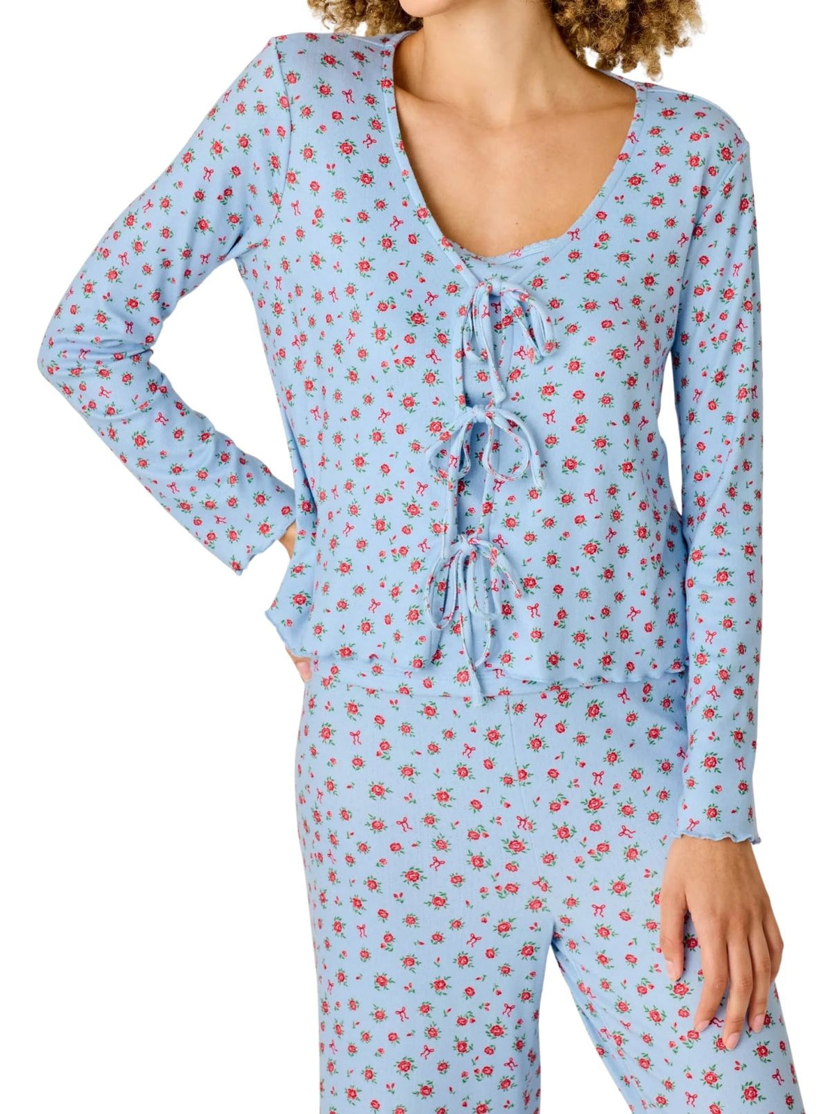 PJ Salvage Festive Florals Pajama Set in Blue Floral