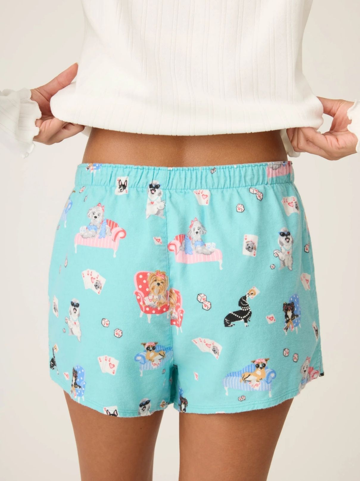 PJ Salvage Flannel Shorts in Turquoise