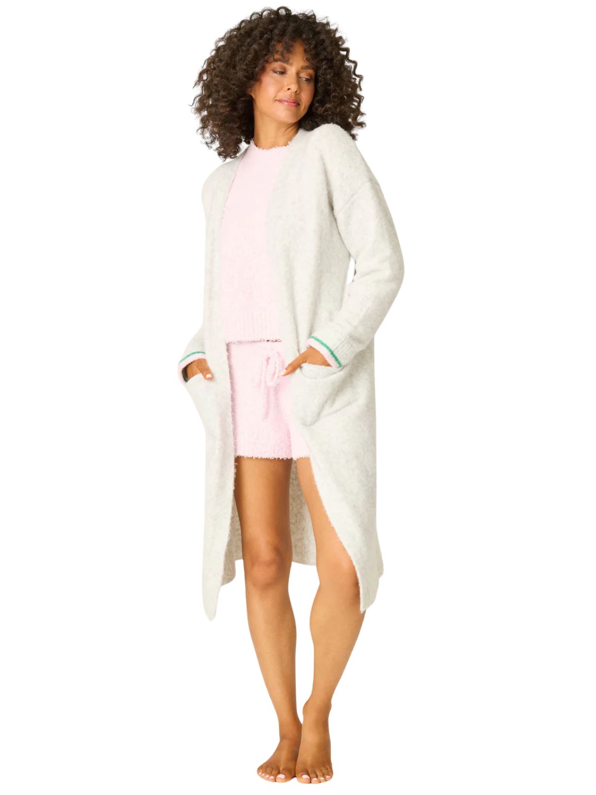 PJ Salvage Love & Peace Snuggle Cardigan in Heather Cloud