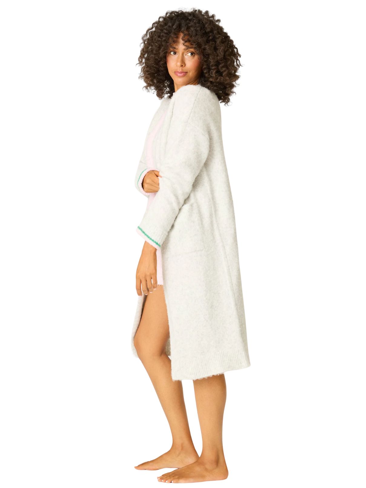 PJ Salvage Love & Peace Snuggle Cardigan in Heather Cloud