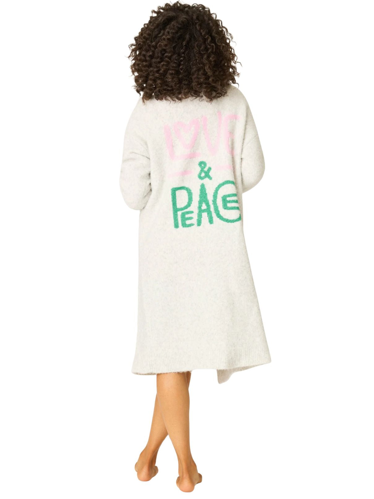 PJ Salvage Love & Peace Snuggle Cardigan in Heather Cloud