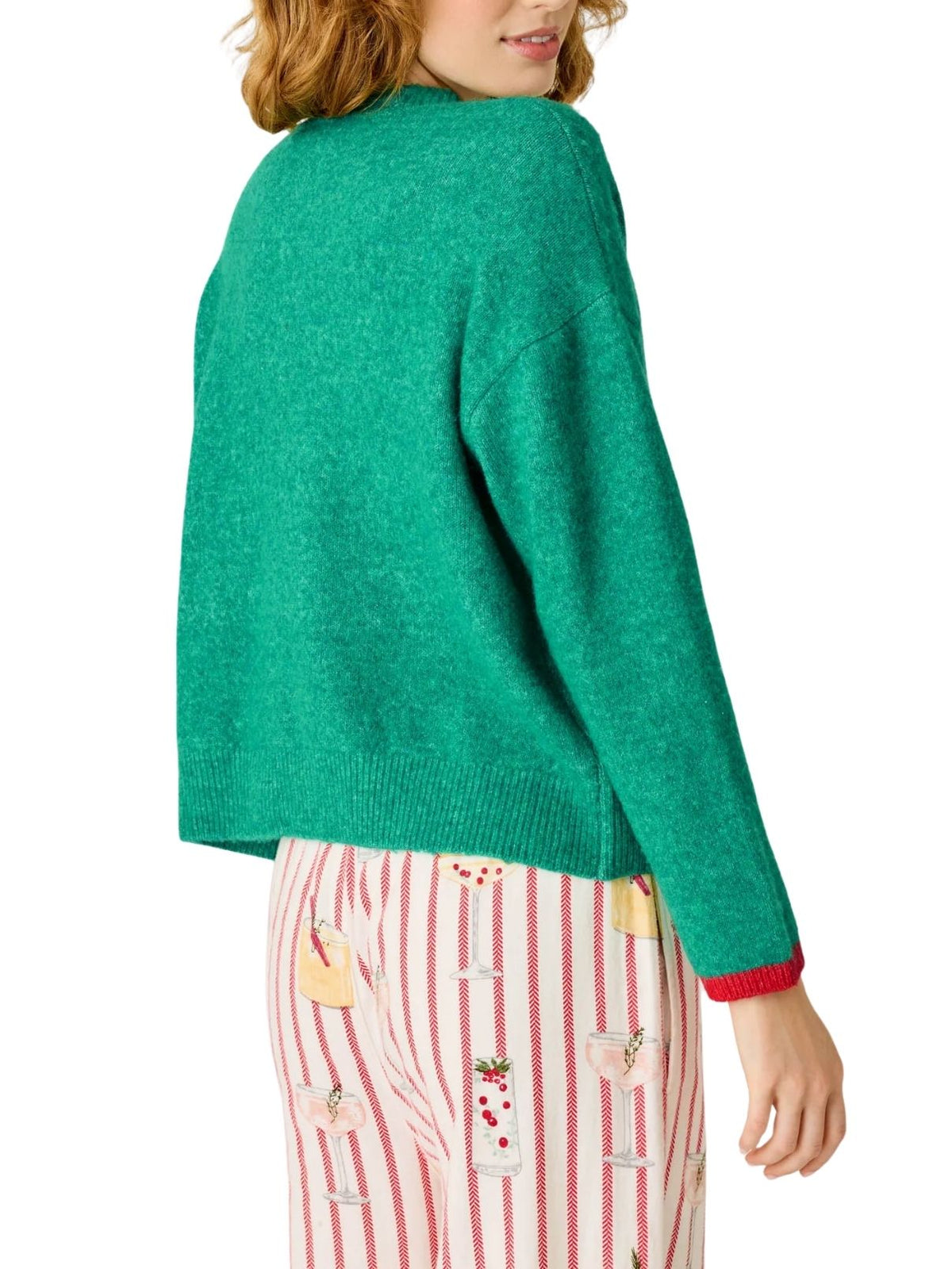PJ Salvage Martinis & Mistletoe Snuggle Sweater in Ivy