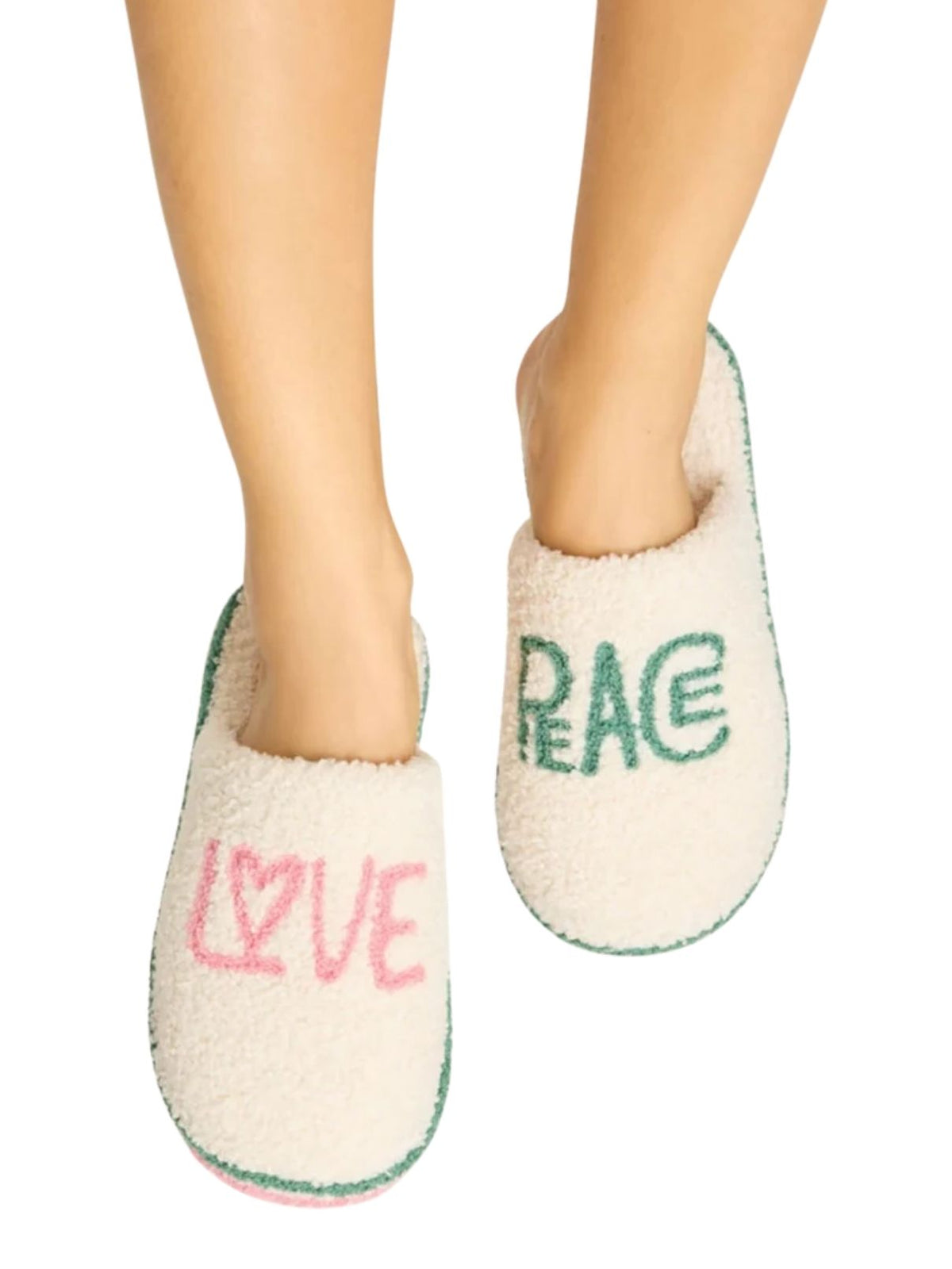 PJ Salvage Peace & Pawlidays Slippers in Ivory