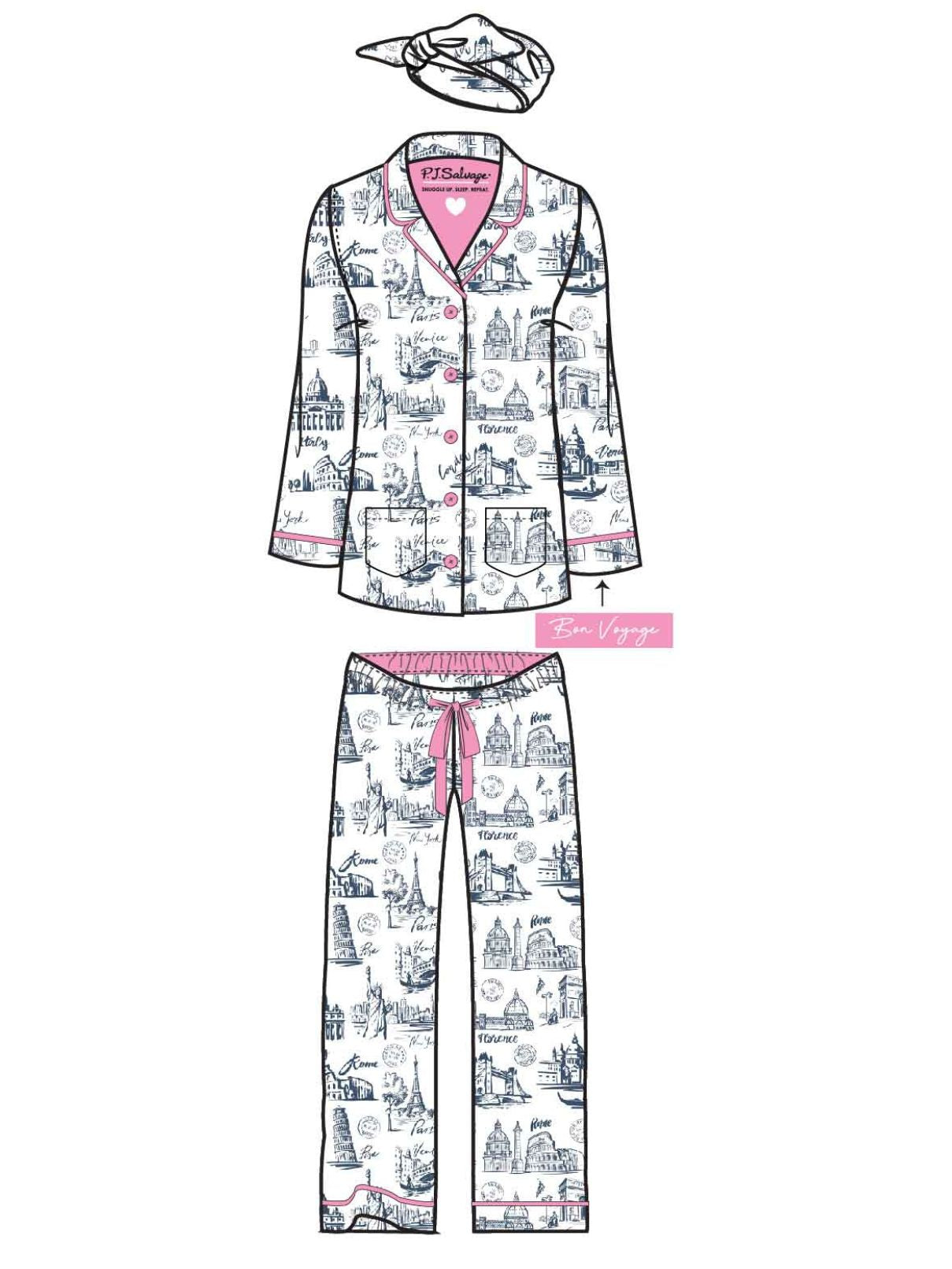 PJ Salvage Pj Set Flannels in White Cloud