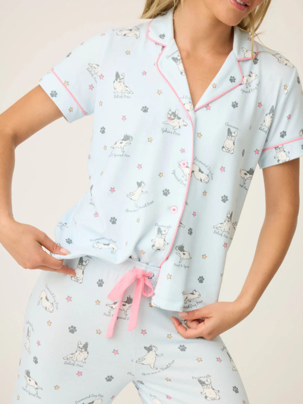 PJ Salvage Set Paws And Breathe in Blue Mist