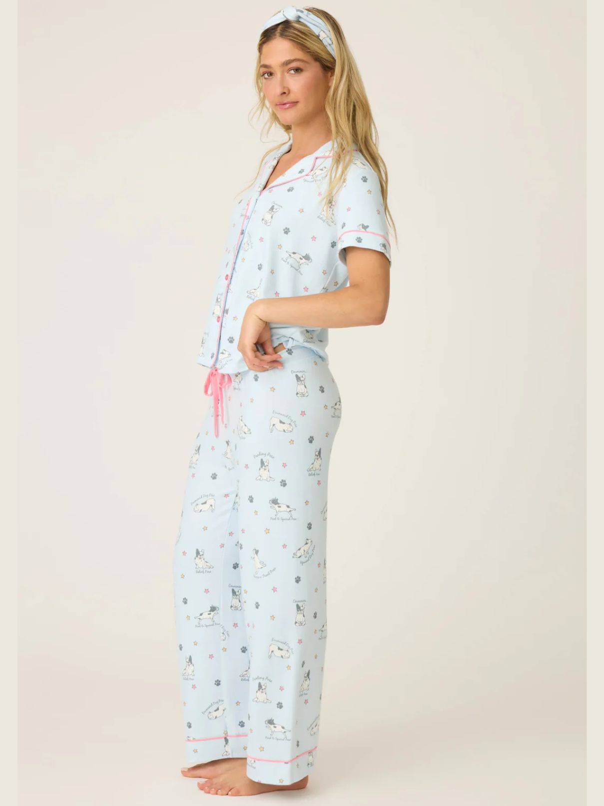 PJ Salvage Set Paws And Breathe in Blue Mist
