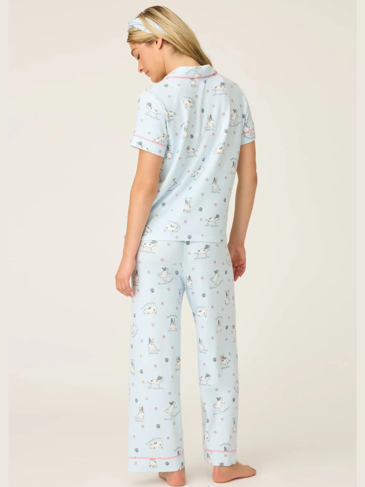 PJ Salvage Set Paws And Breathe in Blue Mist
