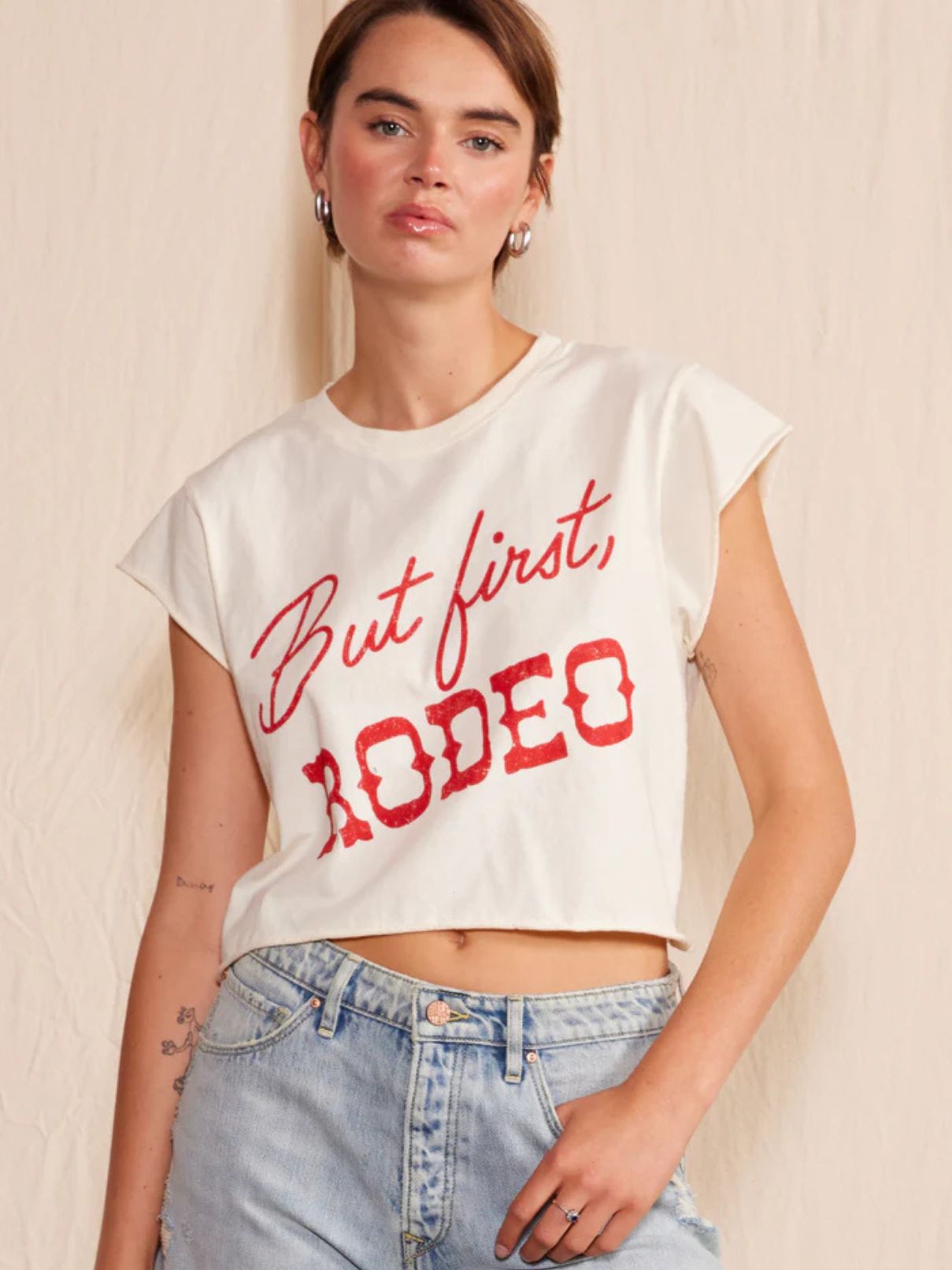 People of Leisure But First, Rodeo Crop Top