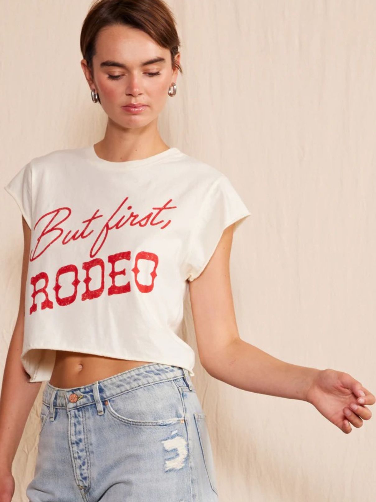 People of Leisure But First, Rodeo Crop Top