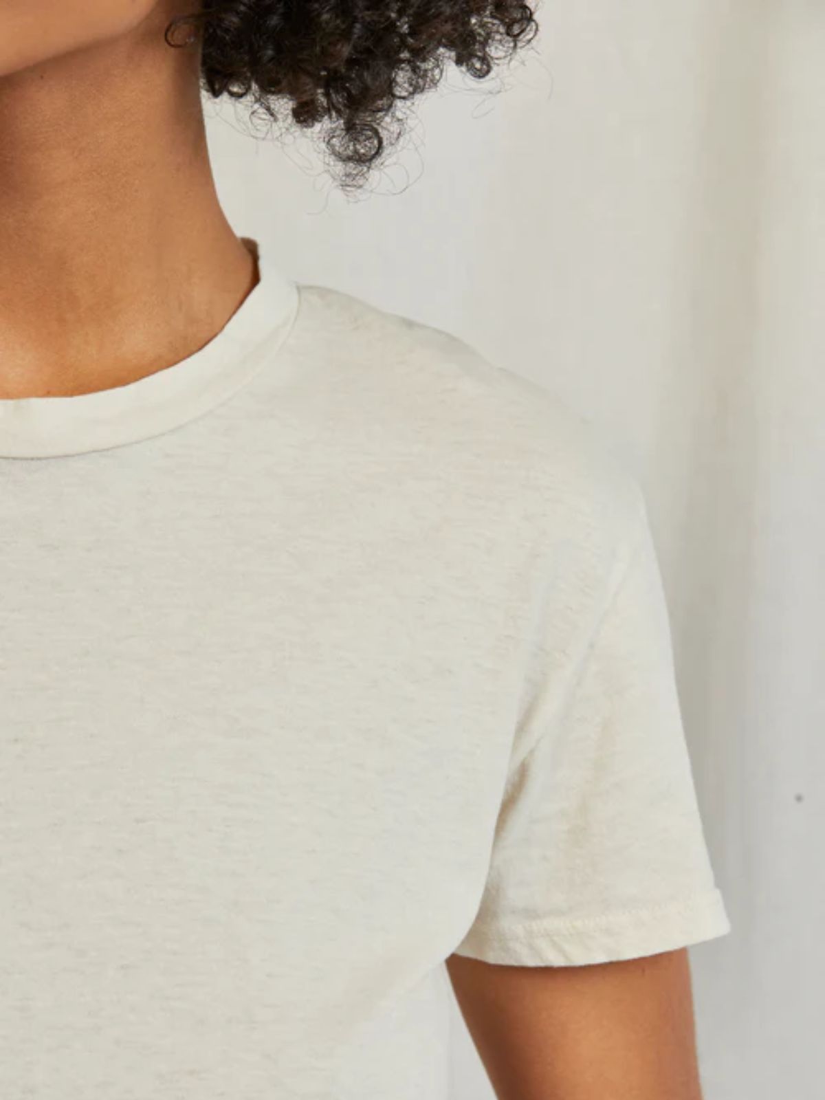 Perfect White Harley Boxy Crew Tee in Sugar