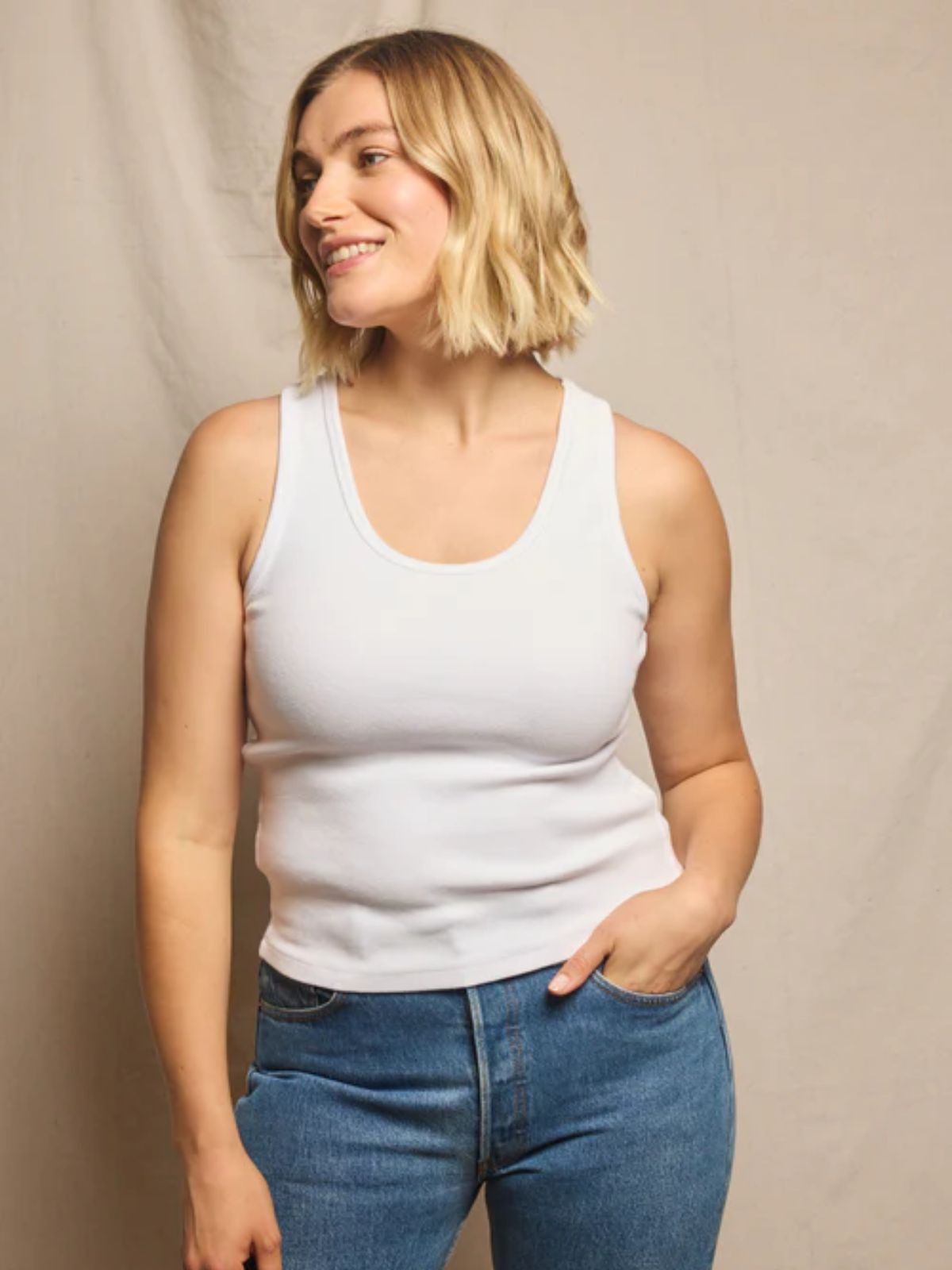 Perfect White Tee Debbie Longer Blondie Tee in White