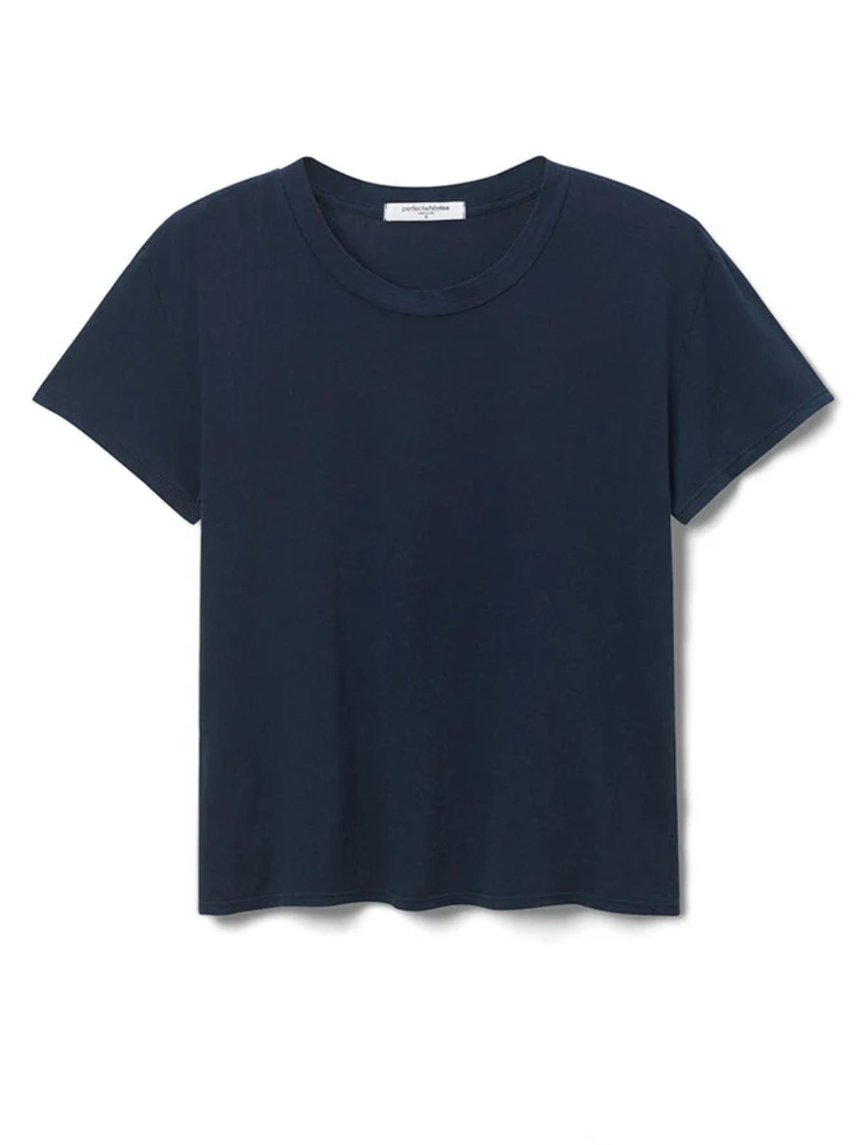 Perfect White Tee Harley Boxy Crew in Navy