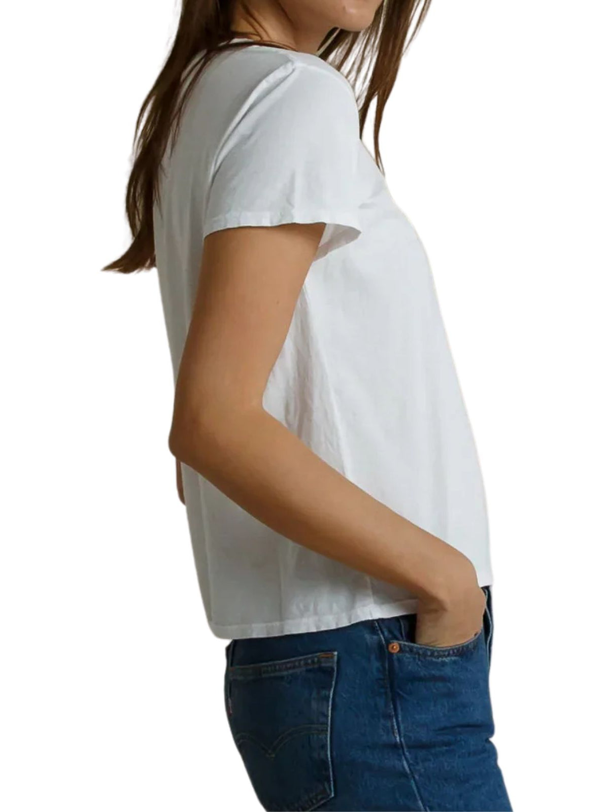 Perfect White Tee Harley Cotton Boxy Crew Neck Tee in White
