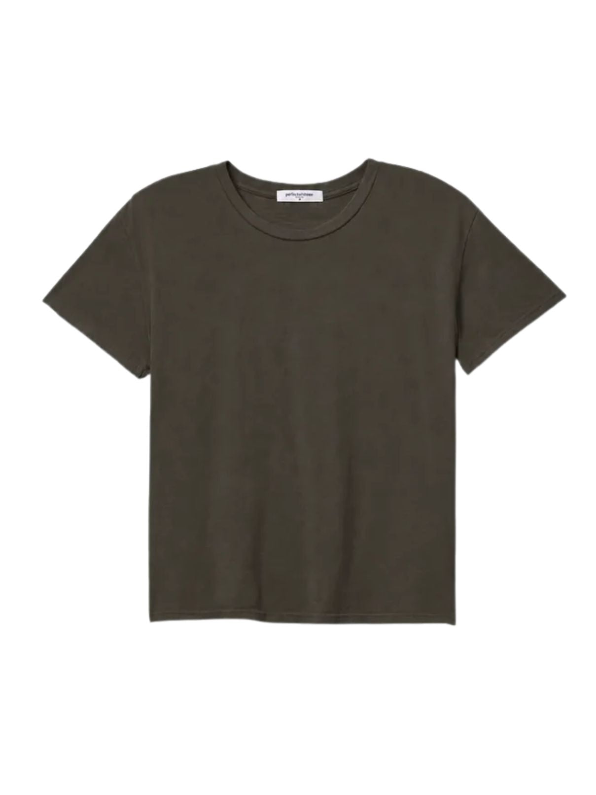 Perfect White Tee Harley Cotton Boxy Crewneck Tee – Dark Olive