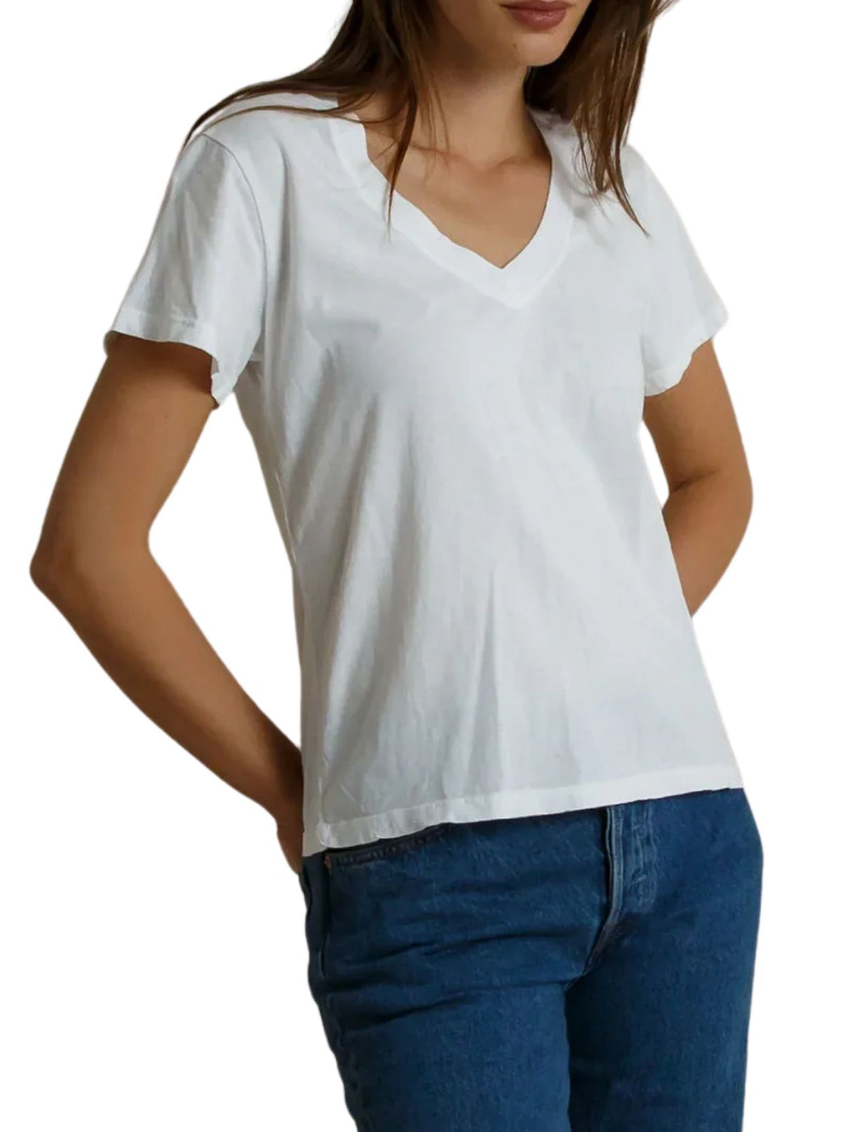 Perfect White Tee Hendrix Cotton Crew Neck Tee in White