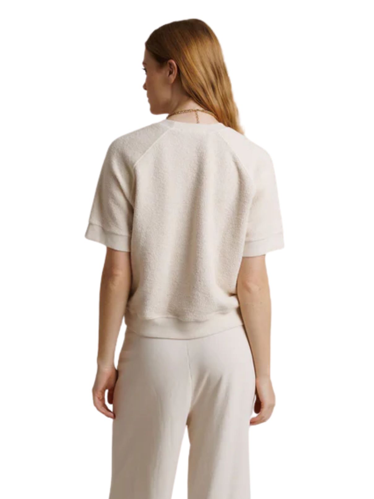 Perfect White Tee Kennedy Ziggy Short Sleeve Reverse Fleece Sweatshirt – Sugar