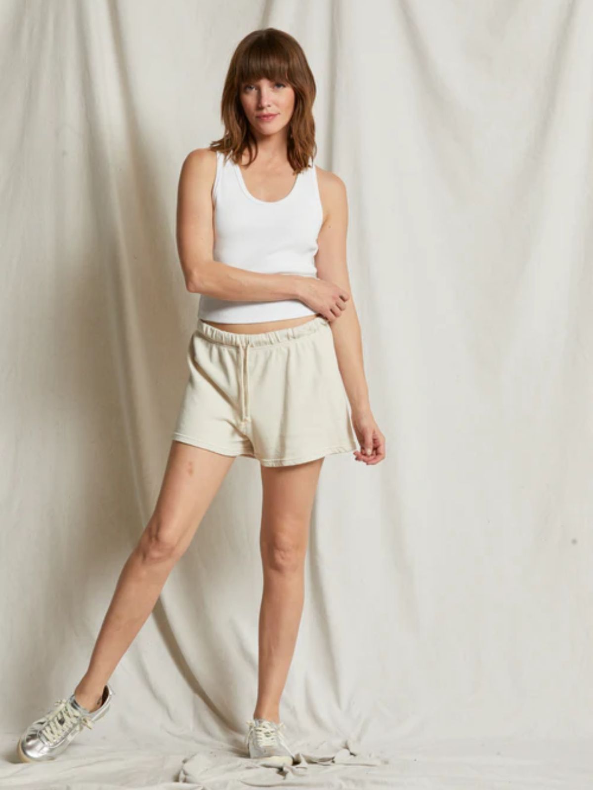 Perfect White Tee Layla French Terry Sweat Short in Sugar