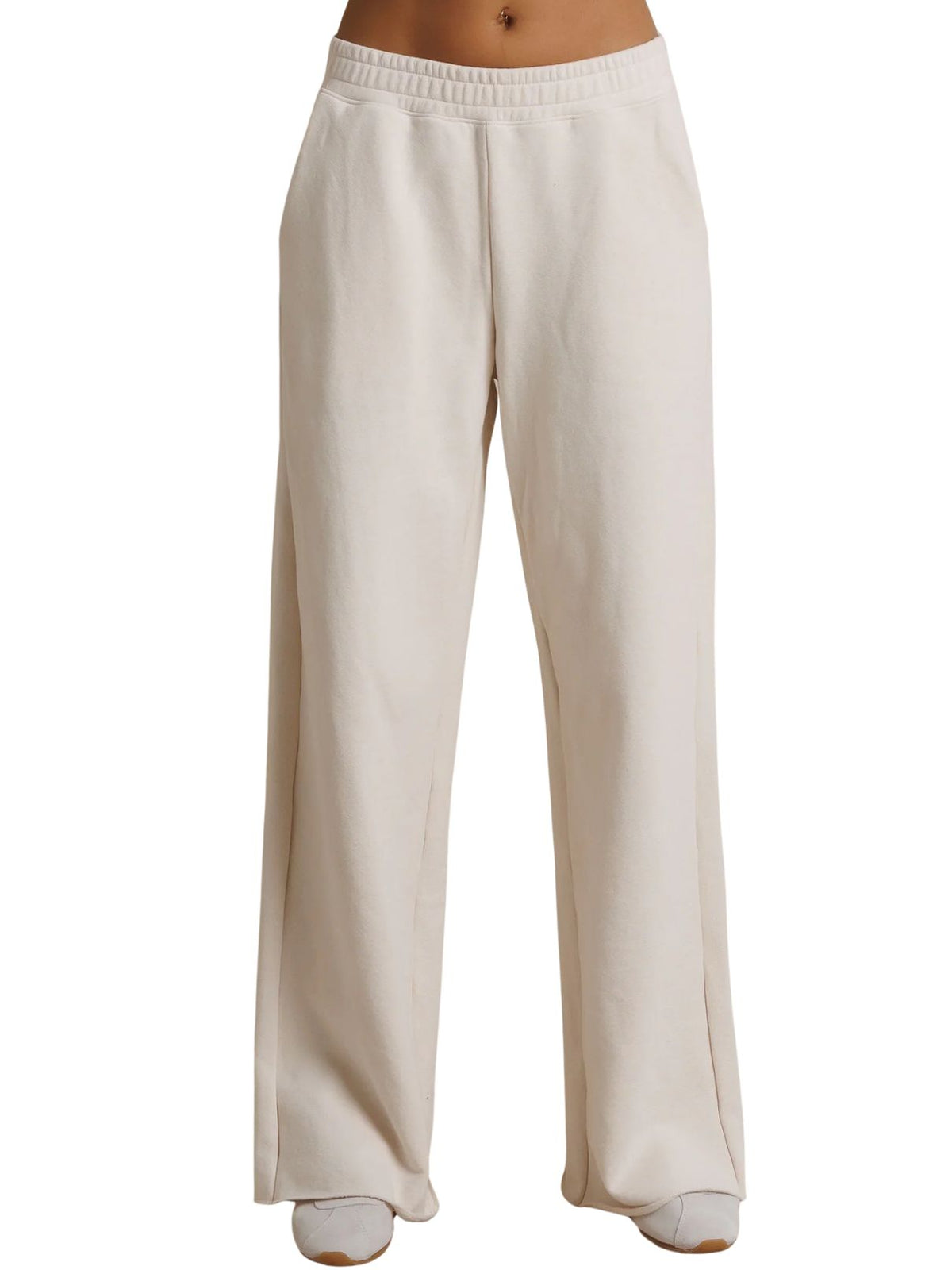 Perfect White Tee Leni Straight Leg French Terry Pants in Sugar