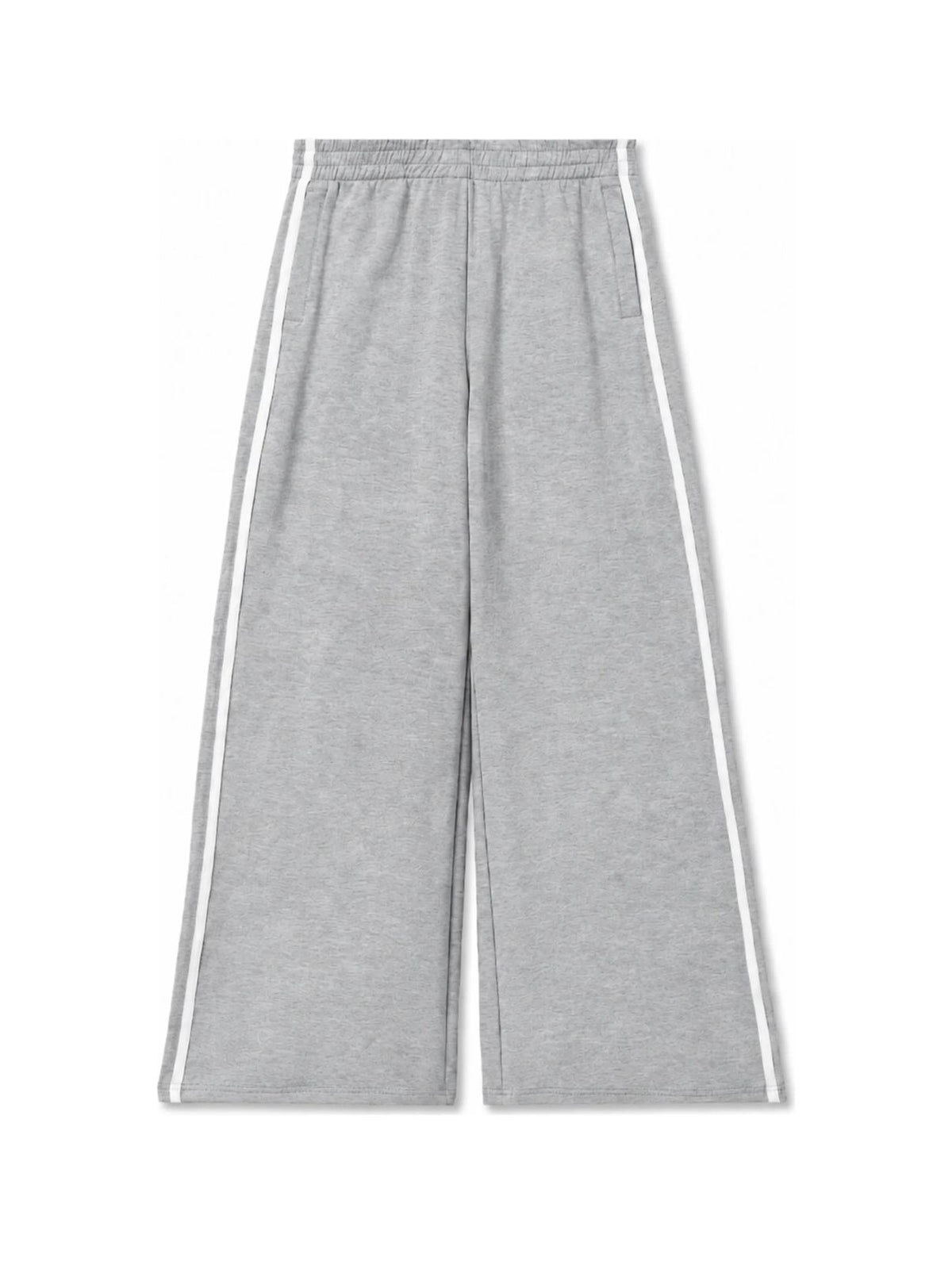 Perfect White Tee Mikos Wide Leg Travel Pants in Heather Grey