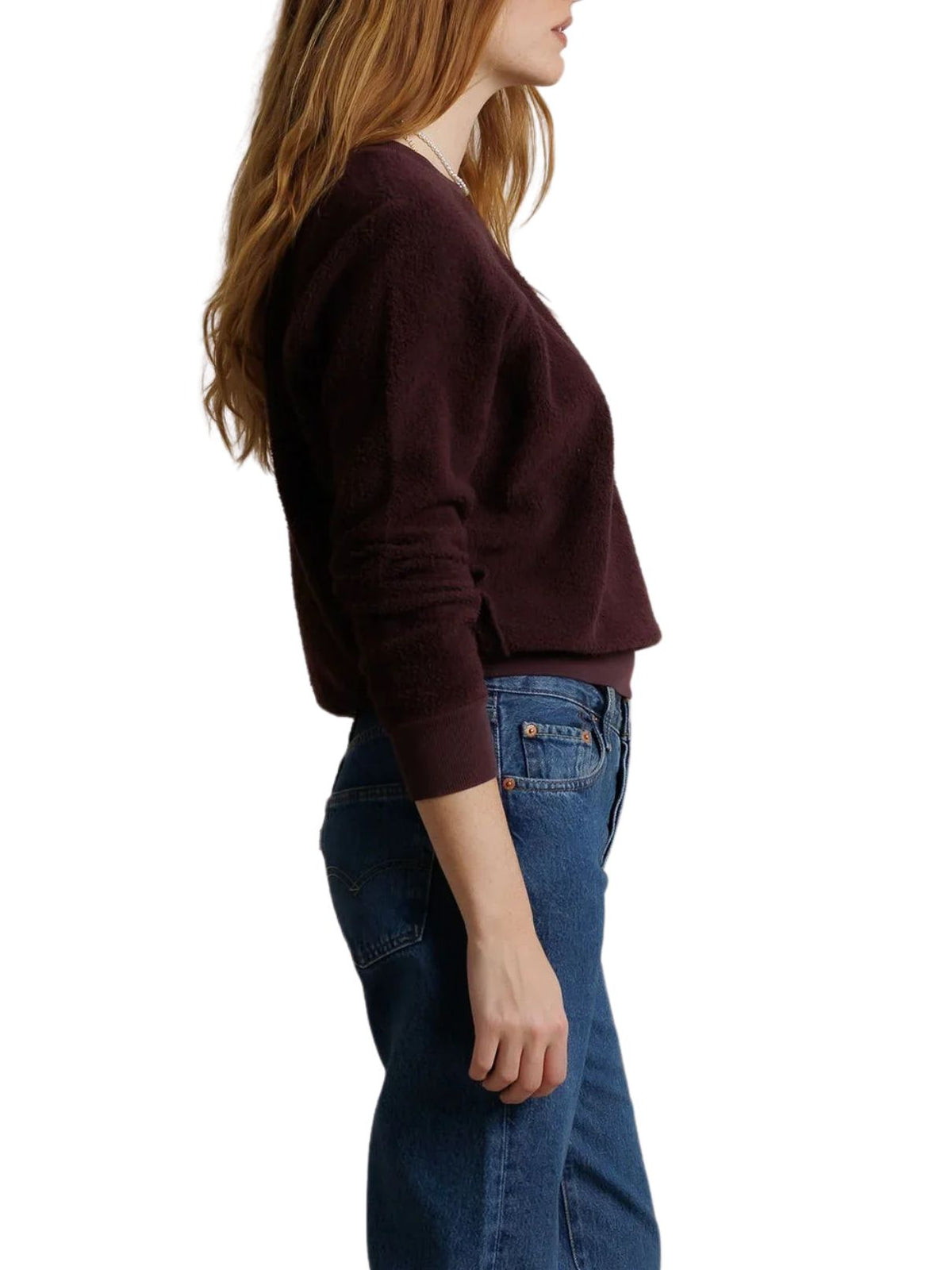Perfect White Tee Ziggy Cotton Crew Neck Tee in Cherry Lacquer