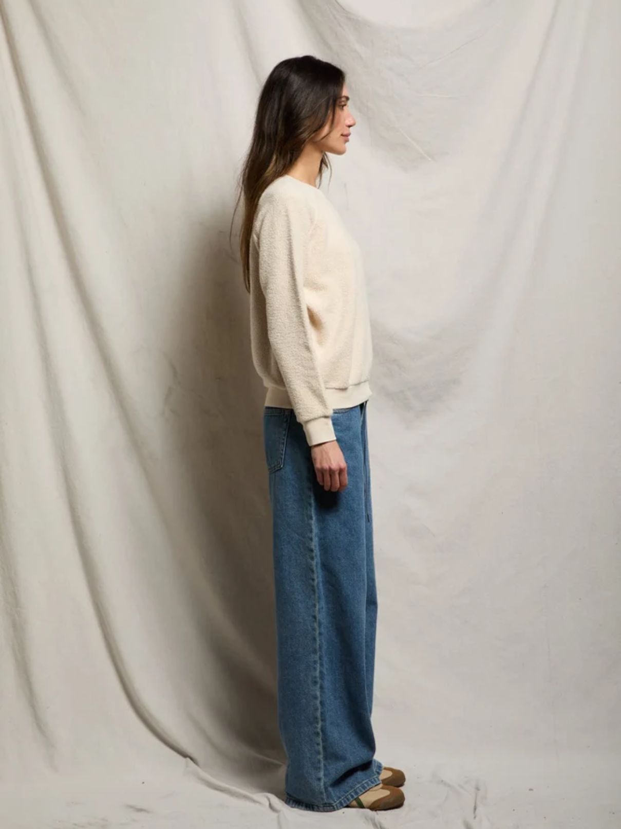 Perfect White Tee Ziggy Inside Out Fleece in Sugar