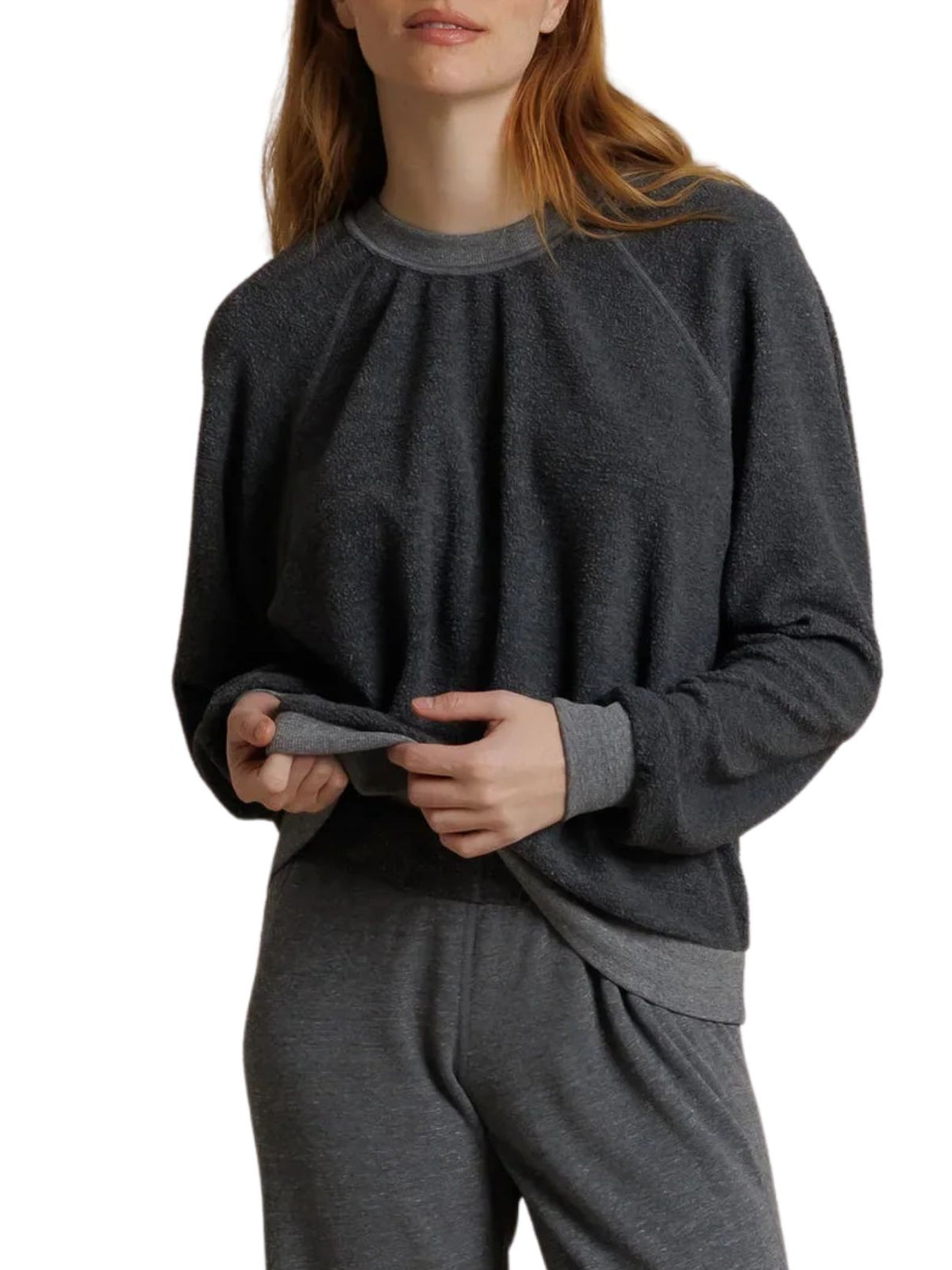 Perfect White Tee Ziggy Oversized Cotton Tee in Dark Heather Grey
