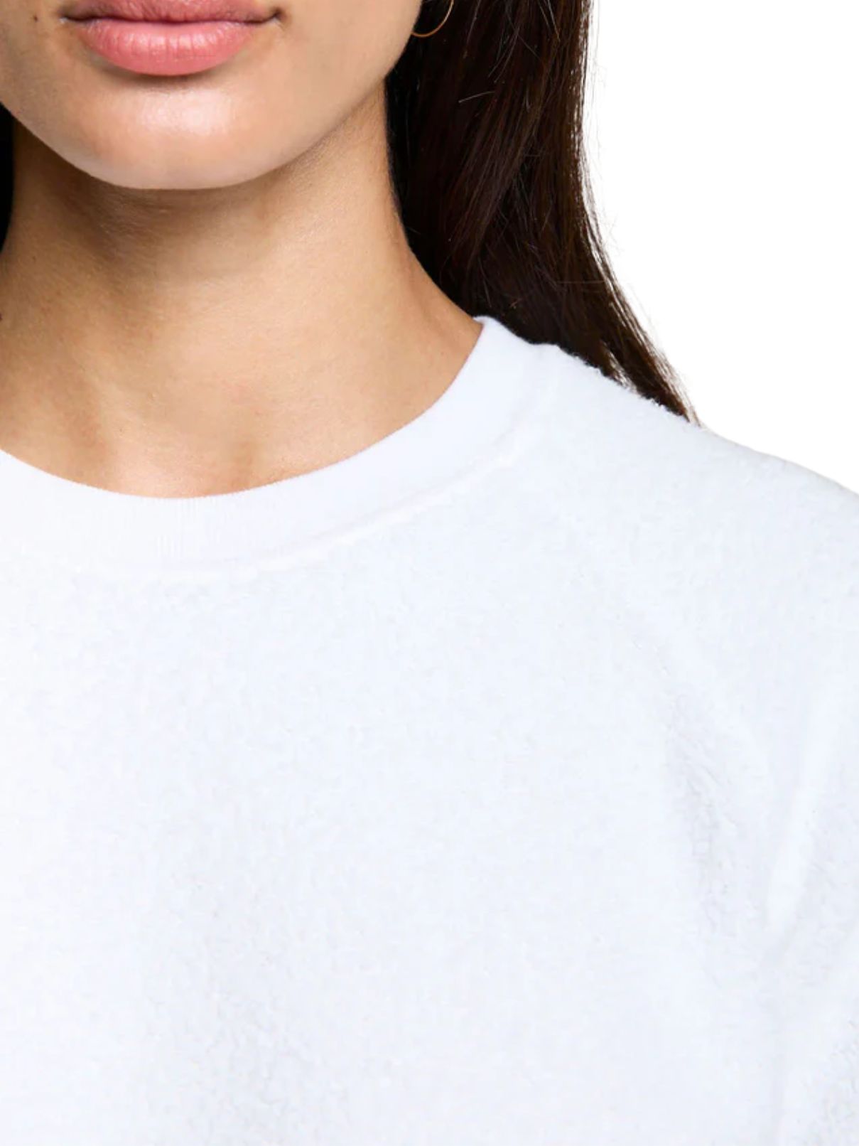 Perfect White Tee Ziggy Reverse Fleece Crew Neck Sweatshirt – White