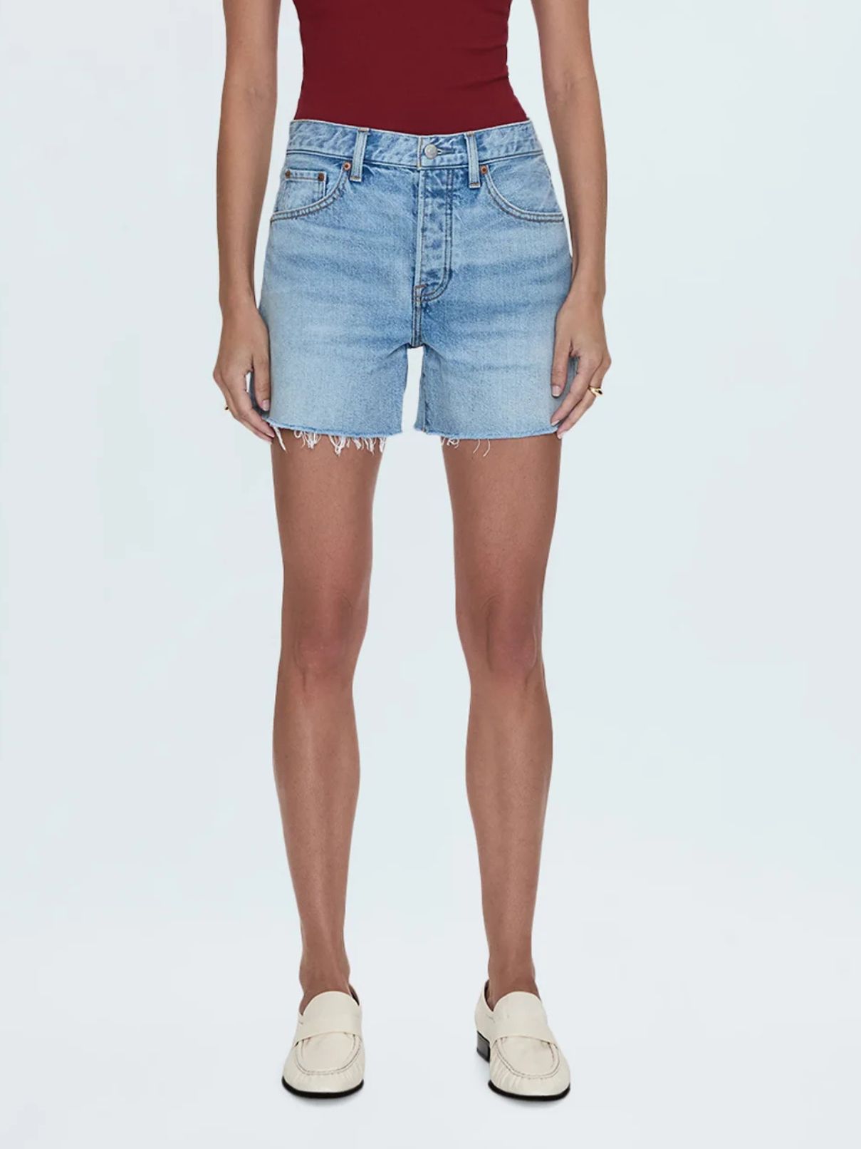 Andie High Rise Vintage Cut Off Short in Waterfall