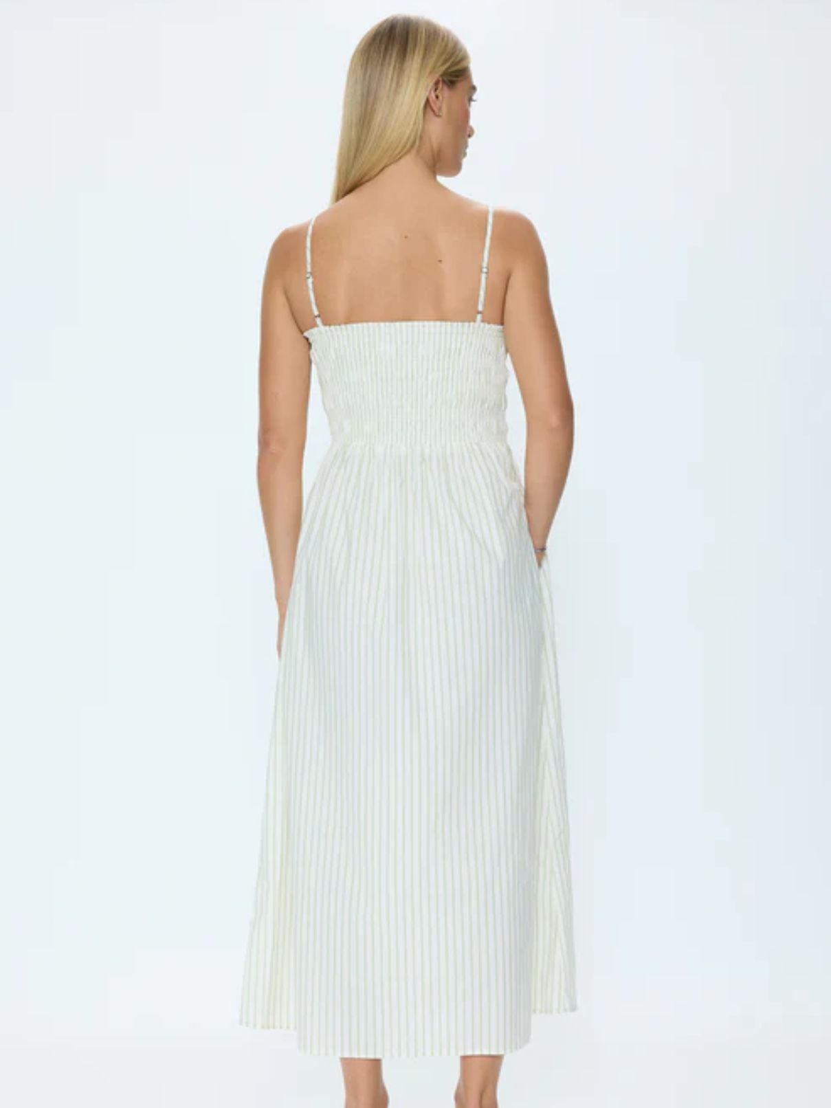Pistola Bianca Dress in Sage Egret Stripe