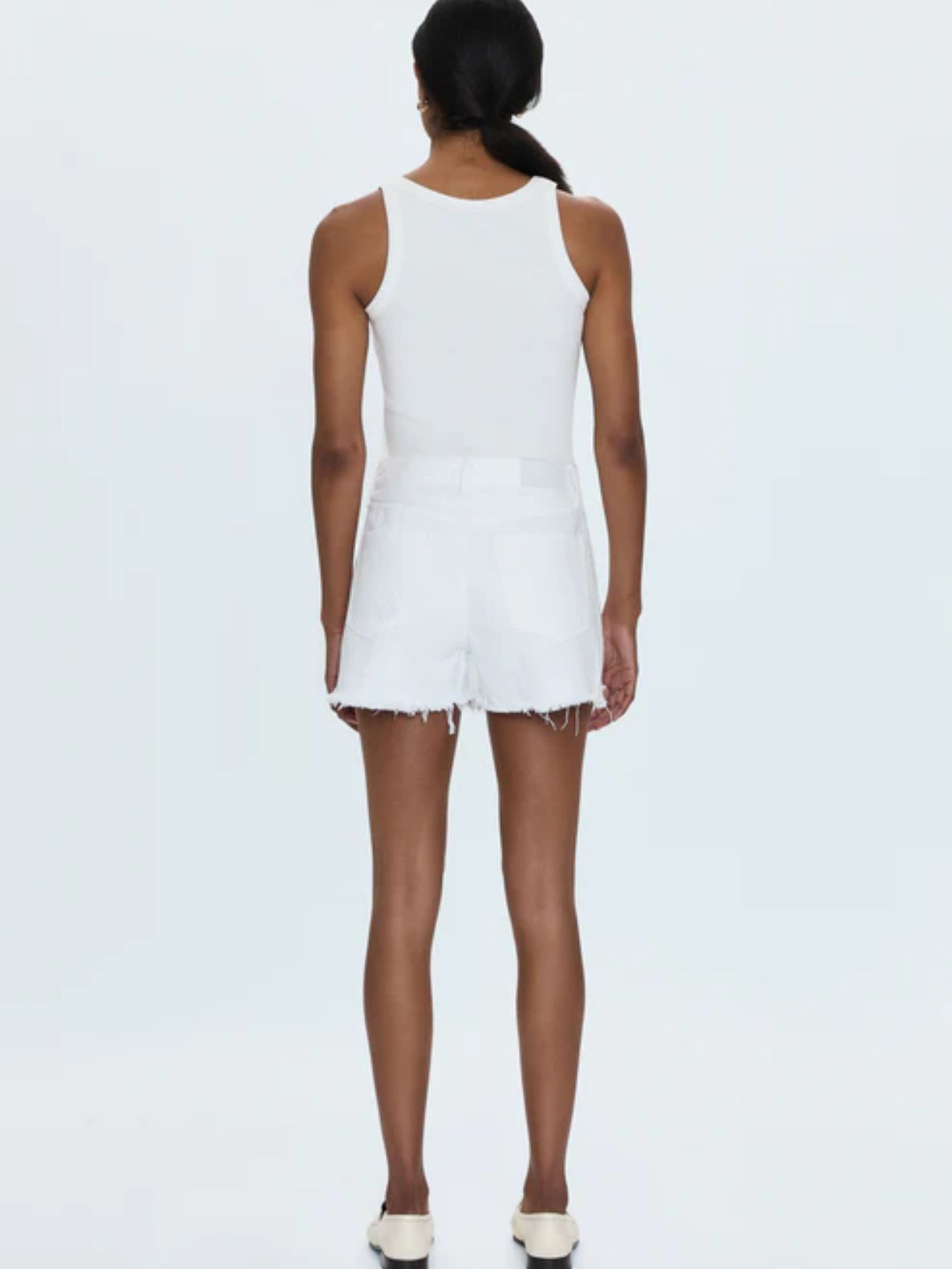 Pistola Nova Hi Rise Cut Off in Luxe White Vintage