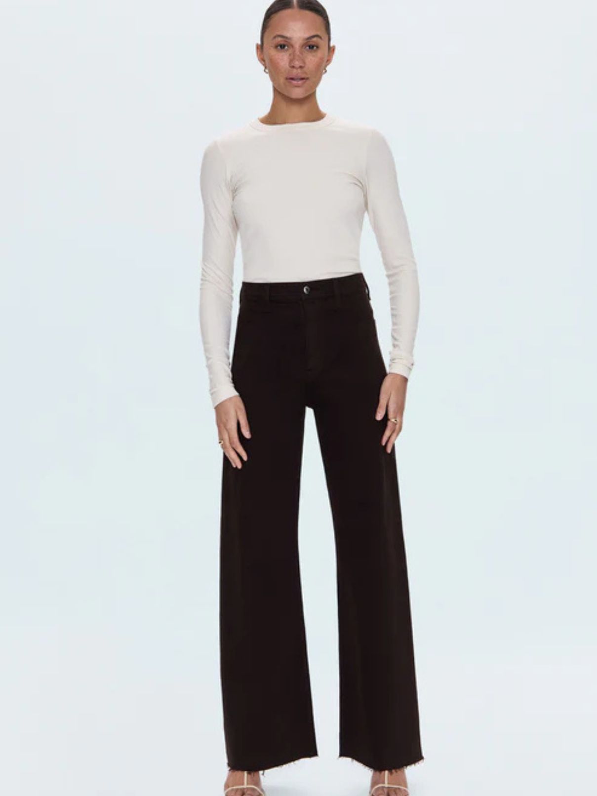 Pistola Penny Hi Rise Wide Leg Jean in Mocha