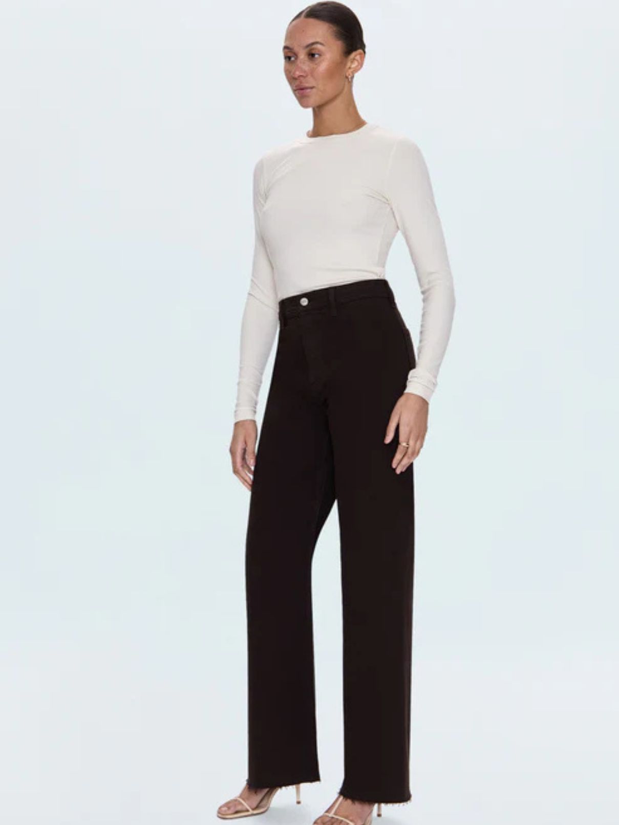 Pistola Penny Hi Rise Wide Leg Jean in Mocha