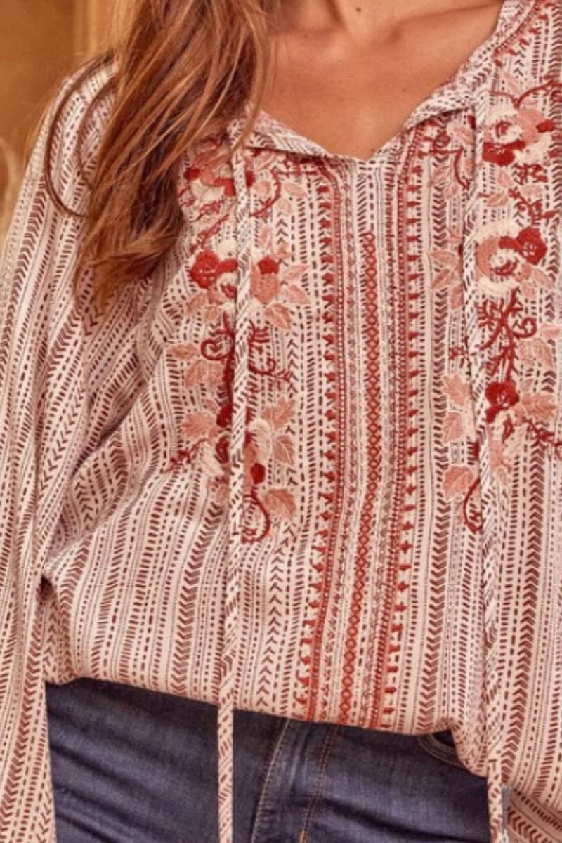 Plus Size Tunic in Rust Multi