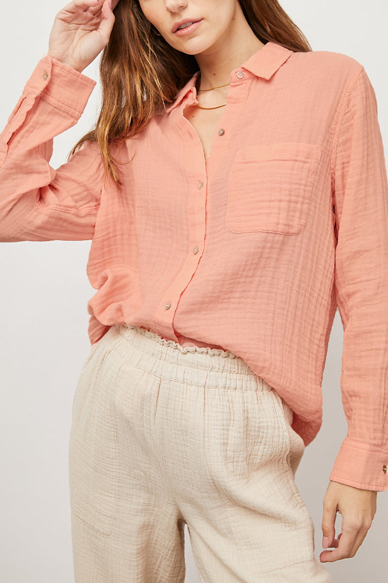 Rails 100% Organic Cotton Gauze Ellis Flamingo Top