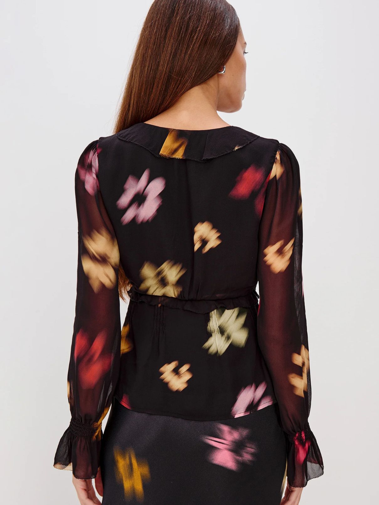 Rails Alixa Blouse in Onyx Blurred Floral
