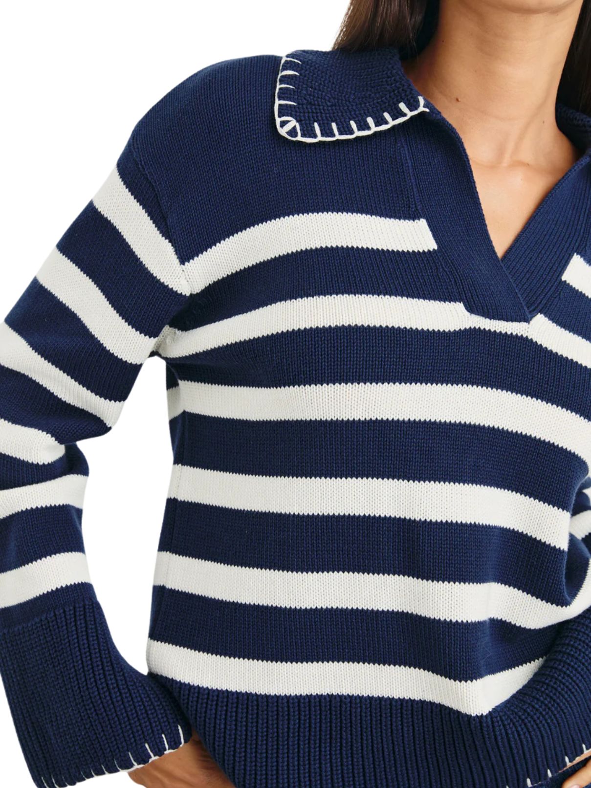 Rails Athena Navy/Ivory Striped Sweater