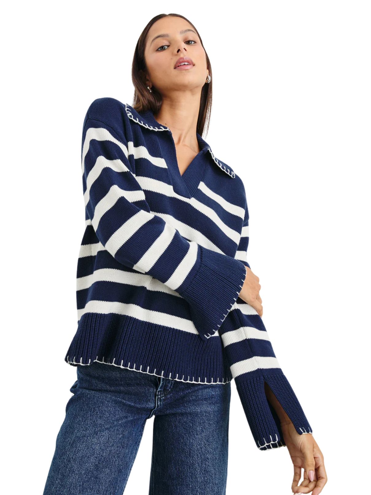 Rails Athena Navy/Ivory Striped Sweater