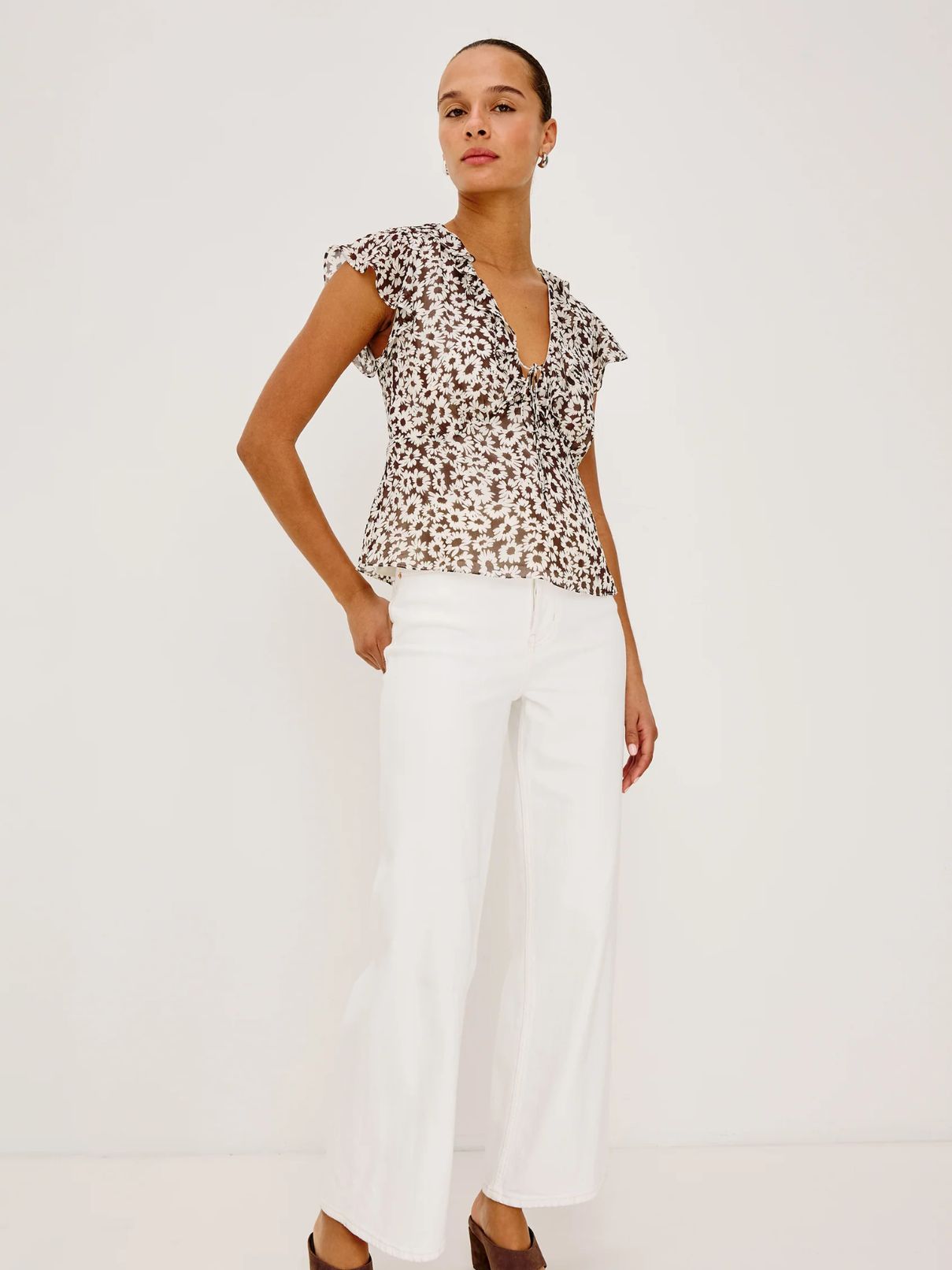 Rails Carmine Top in Espresso Daisy