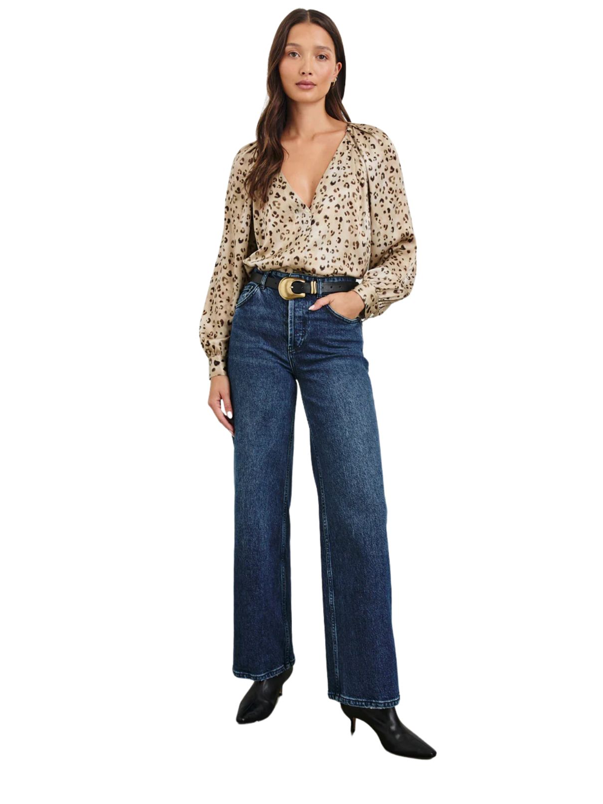Rails Champagne Leopard Sandra Blouse