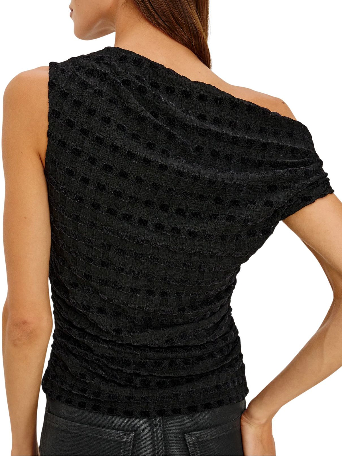 Rails Dominic Off-the-Shoulder Top in Black Checkerboard